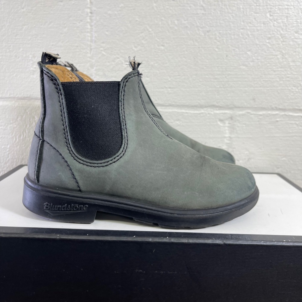 Blundstone Chelsea Boots Rustic Gray Nubuck Pull On Kids 12 UK/13-13.5 US